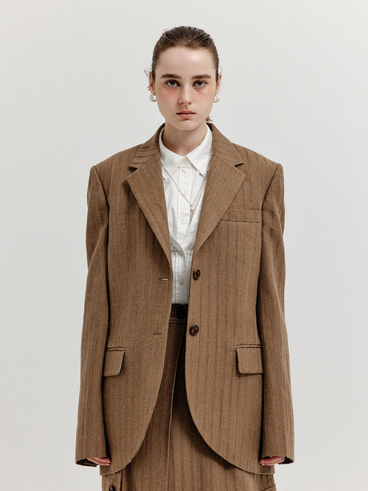 Eenk Xiana Single-Breasted Blazer - Camel