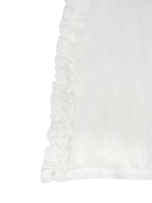 Kijun Frill Knee-Socks White