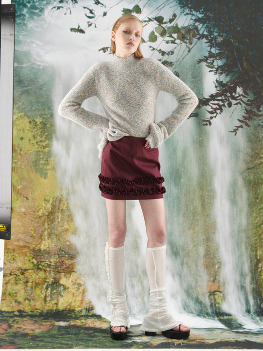Kijun Frill Knee-Socks White