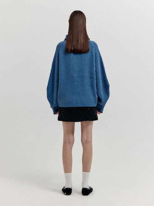 Eenk Xto Zipped Knit Cardigan - Navy