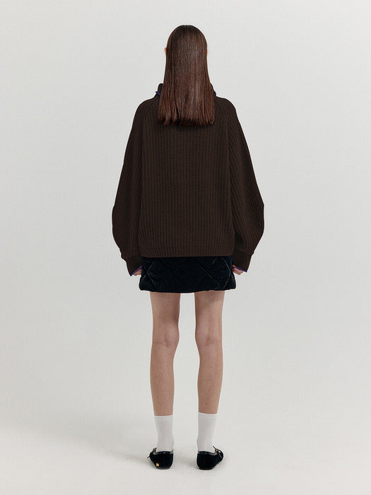 Eenk Xto Zipped Knit Cardigan - Brown