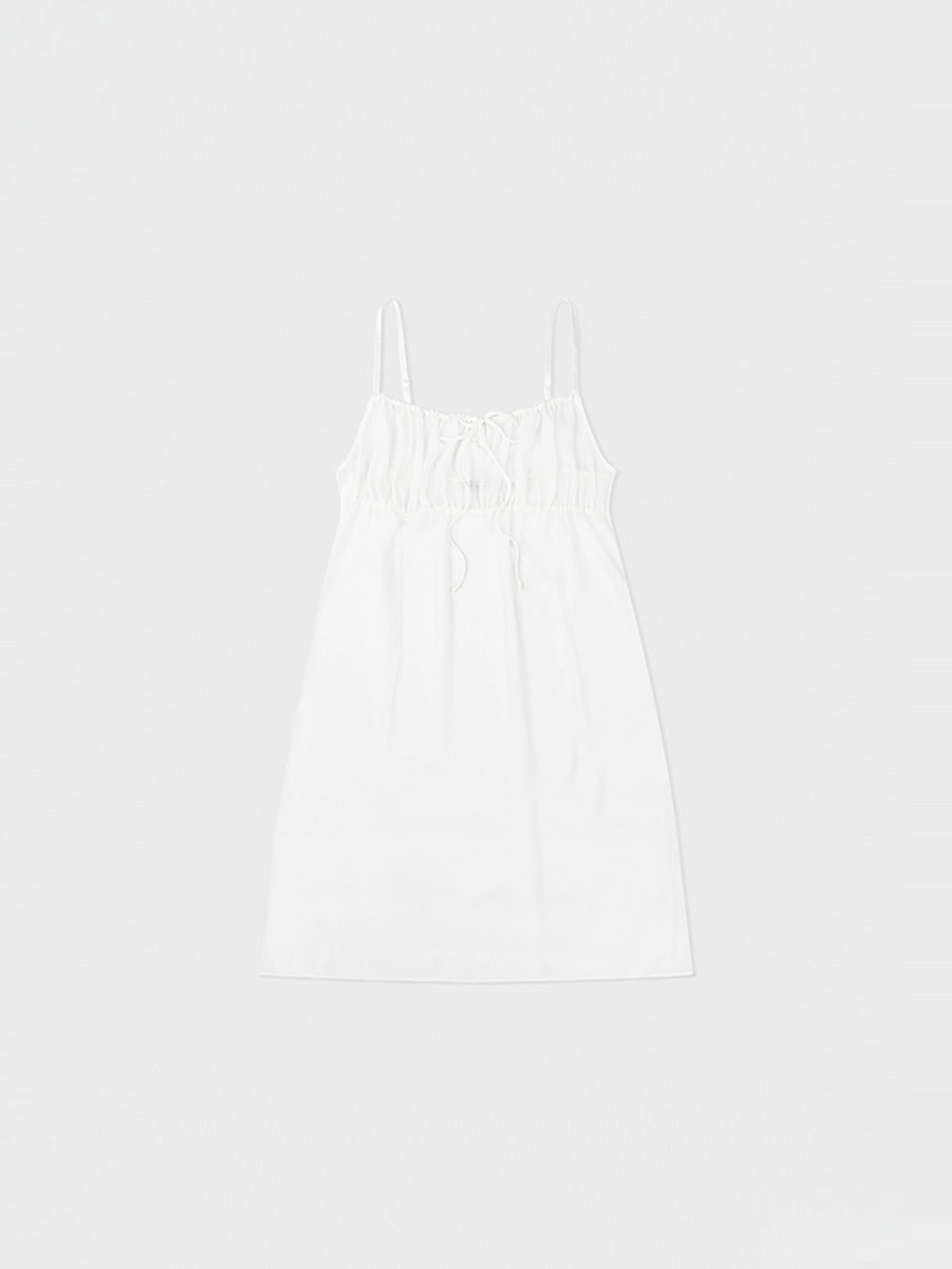 Low Classic Sheer Ribbon Layered Dress White