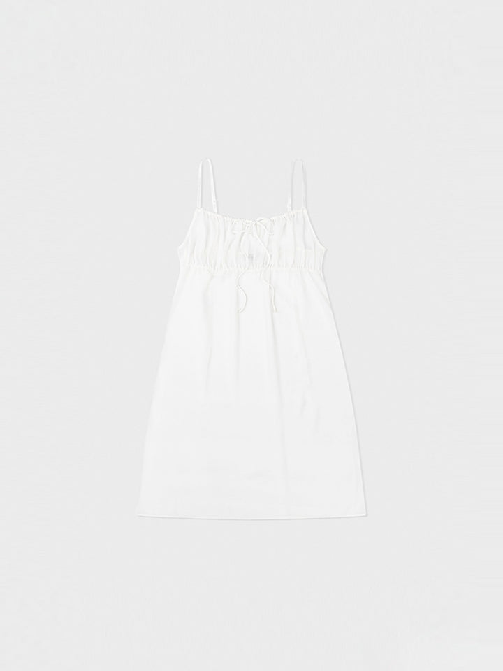 Low Classic Sheer Ribbon Layered Dress White
