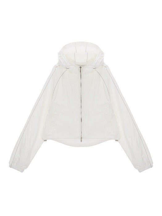 MATIN CROP HOODY COATING JUMPER IN IVORY