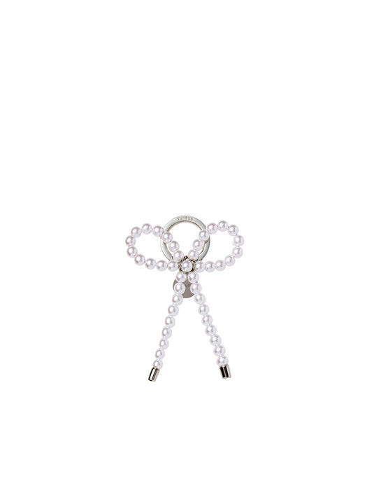 [vunque] Pearl Ribbon Charm (펄 리본 참) White