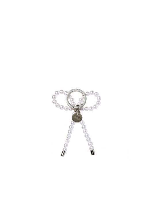 [vunque] Pearl Ribbon Charm (펄 리본 참) White