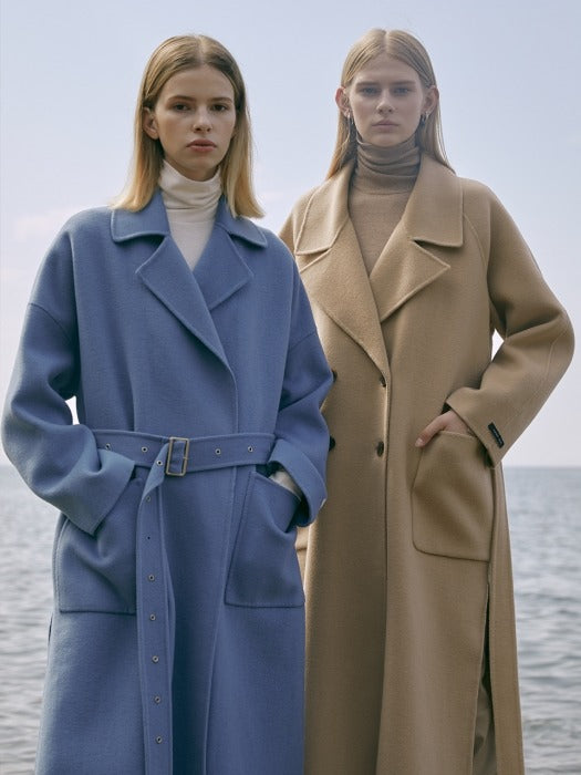 [TILLIDIE] Premium handmade wool vivid coat (SKYBLUE)