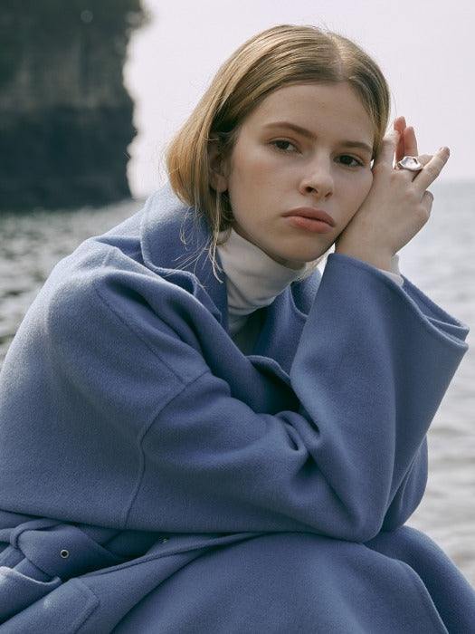 [TILLIDIE] Premium handmade wool vivid coat (SKYBLUE)