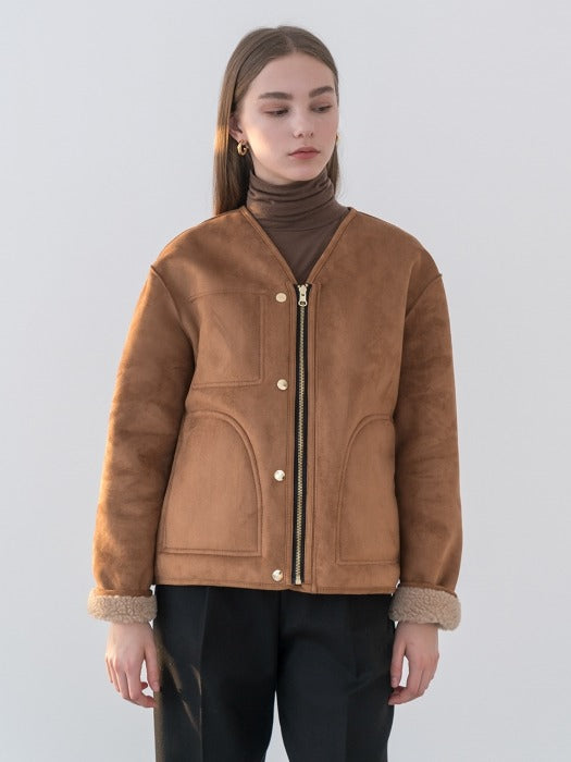 [TILLIDIE] Tencel basic turtle neck tee in brown_