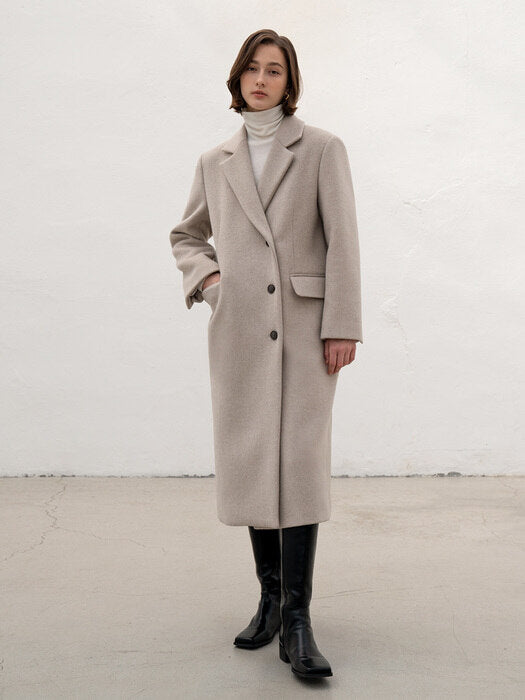 [TILLIDIE] Classic long wool coat (2color)