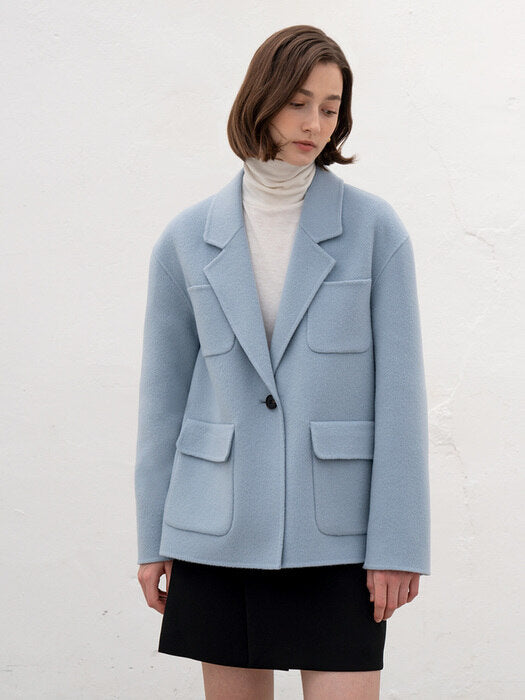 [TILLIDIE] Pointed pocket wool jacket (2color)