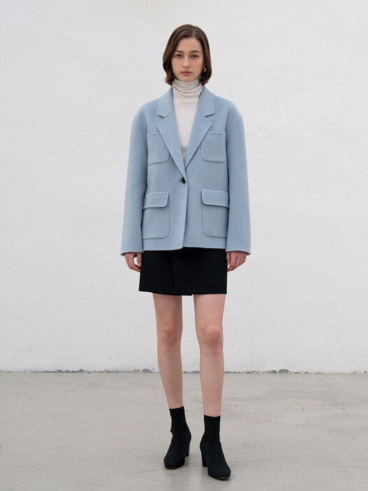 [TILLIDIE] Pointed pocket wool jacket (2color)