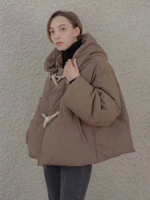 [TILLIDIE] Toggle Hoddie Padding(Brown)