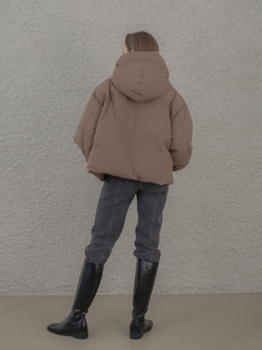 [TILLIDIE] Toggle Hoddie Padding(Brown)