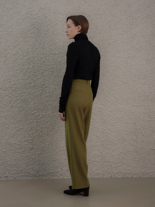 [TILLIDIE] Wool Wide Pants(Olive)
