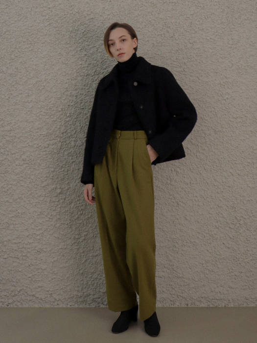 [TILLIDIE] Wool Wide Pants(Olive)