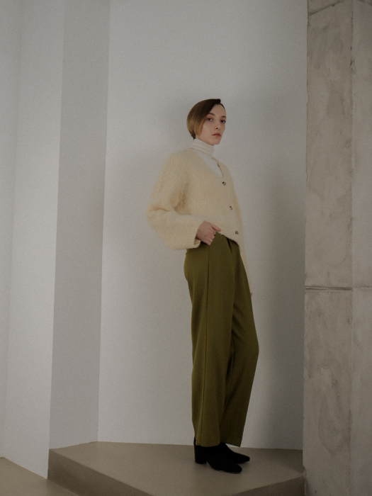 [TILLIDIE] Alpaca Puffy Cardigan(Ivory)