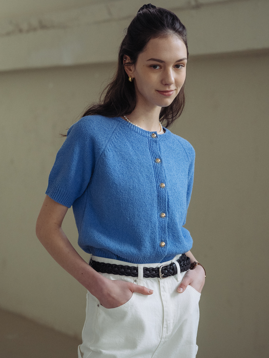 [TILLIDIE] Rosie half sleeve cardigan(Blue)