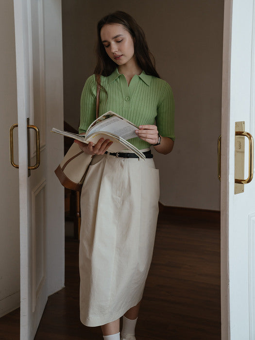 [TILLIDIE] One turk cotton long skirt(Cream beige)