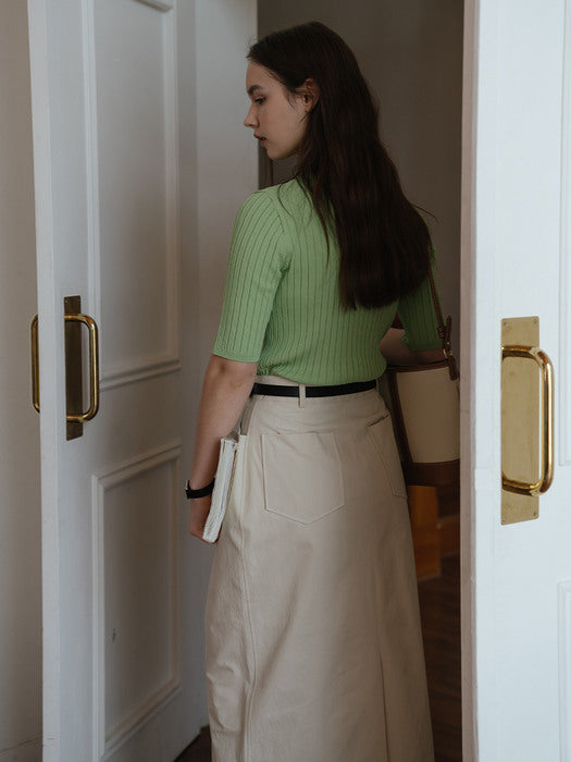 [TILLIDIE] One turk cotton long skirt(Cream beige)