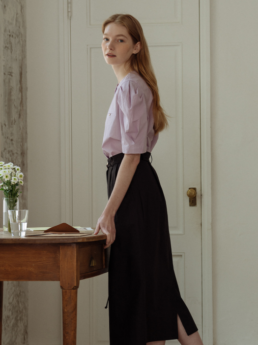 [TILLIDIE] Volume half sleeve blouse(Purple)