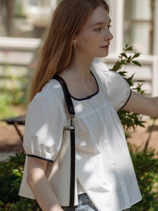 [TILLIDIE] Square neck shirring blouse_5color