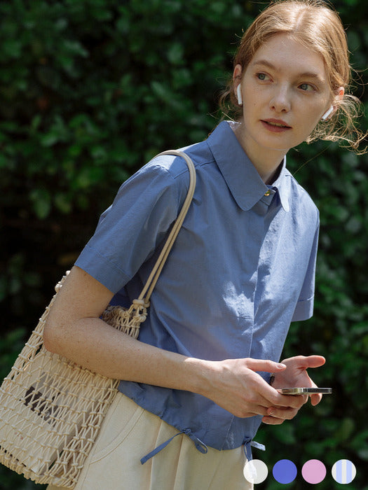 [TILLIDIE] Strap point half sleeve shirt[4color]