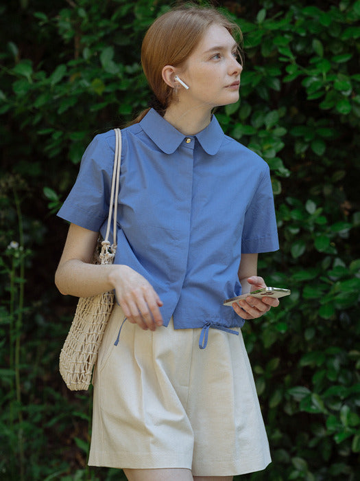 [TILLIDIE] Strap point half sleeve shirt[4color]