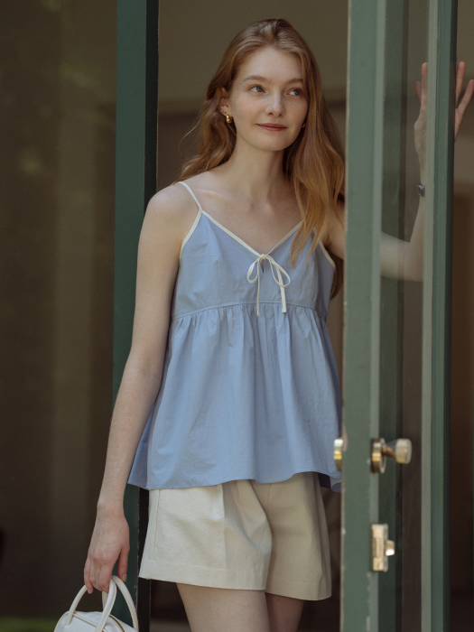 [TILLIDIE] Tied sleeveless top(Skyblue)