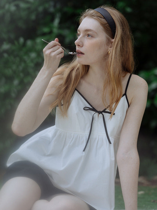 Tillidie Tied sleeveless top Ivory