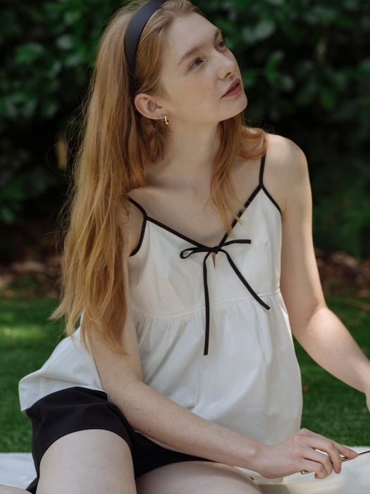 [TILLIDIE] Tied sleeveless top(Ivory)