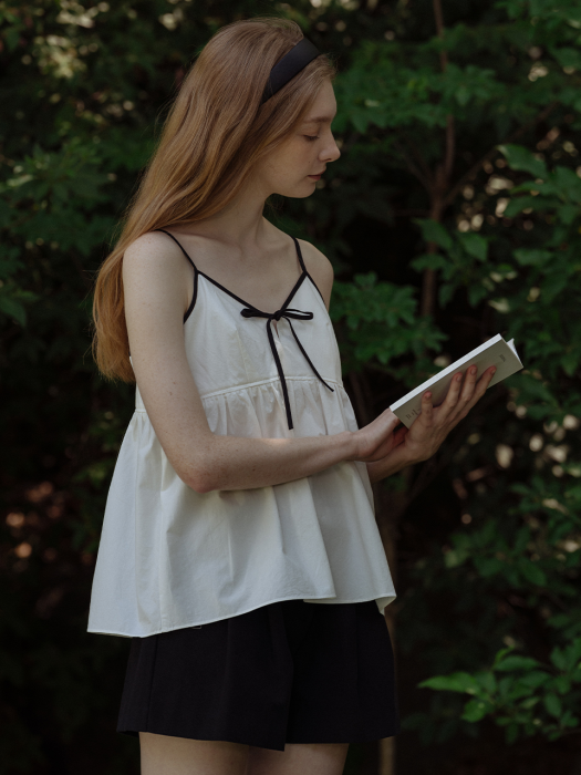[TILLIDIE] Tied sleeveless top(Ivory)