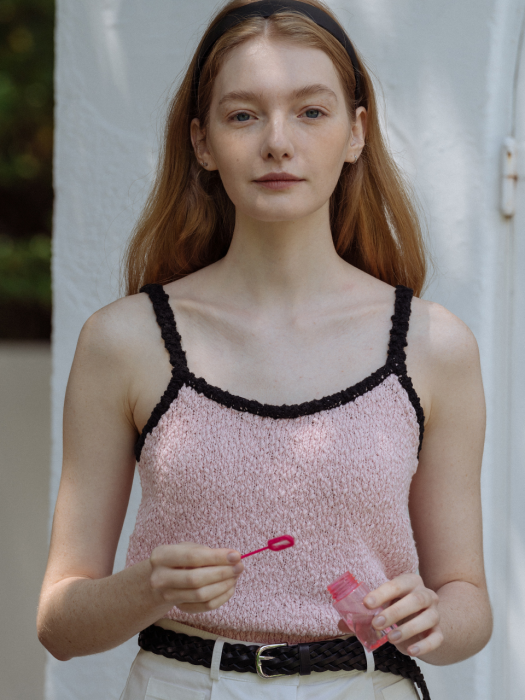 [TILLIDIE] Cotton rolling sleeveless knit(Pink)