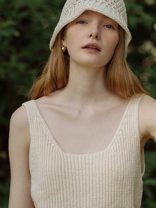 [TILLIDIE] Linen sleeveless knit_Cream