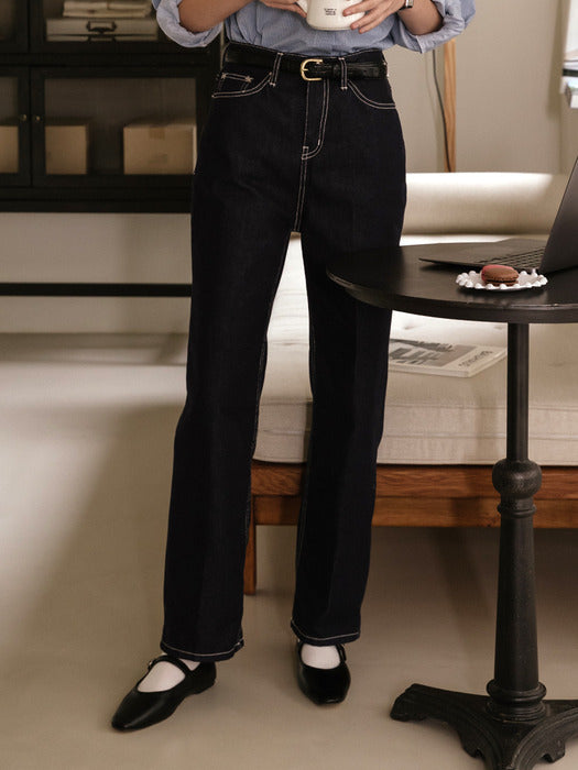 [TILLIDIE] Non fade denim pants_Indigo