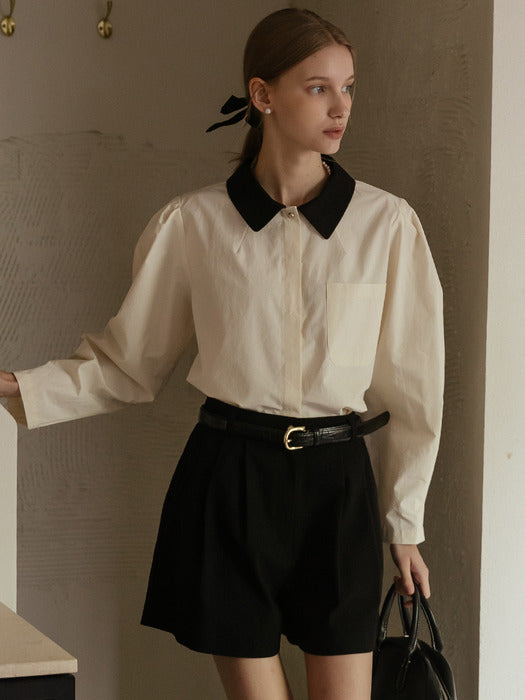 [tillidie] Classic Two-Tuck Cotton Short Pants_Black