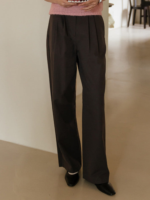 [TILLIDIE] Side button wide cotton pants(Charcoal)