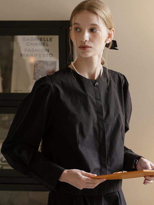 [TILLIDIE] Ola puff blouse(Black)