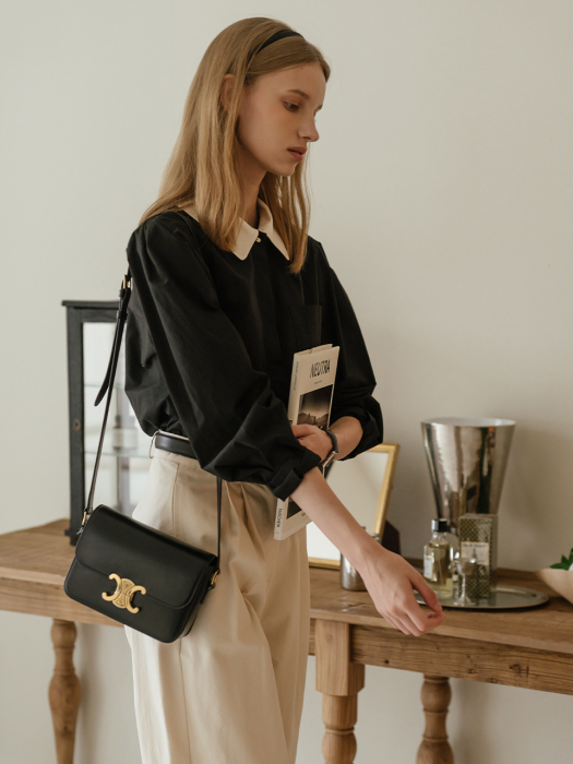 [TILLIDIE] Coloring volume puff blouse(Black)