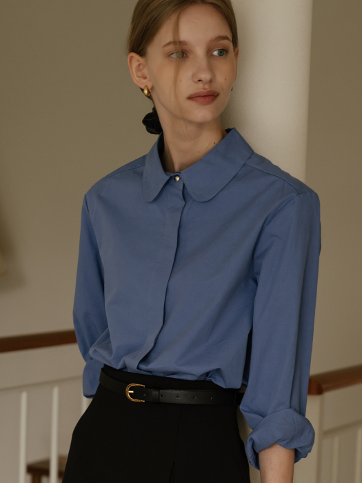 [TILLIDIE] Gold point Bio shirt(Blue)