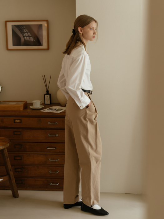 [TILLIDIE] Gold point Bio shirt(White)