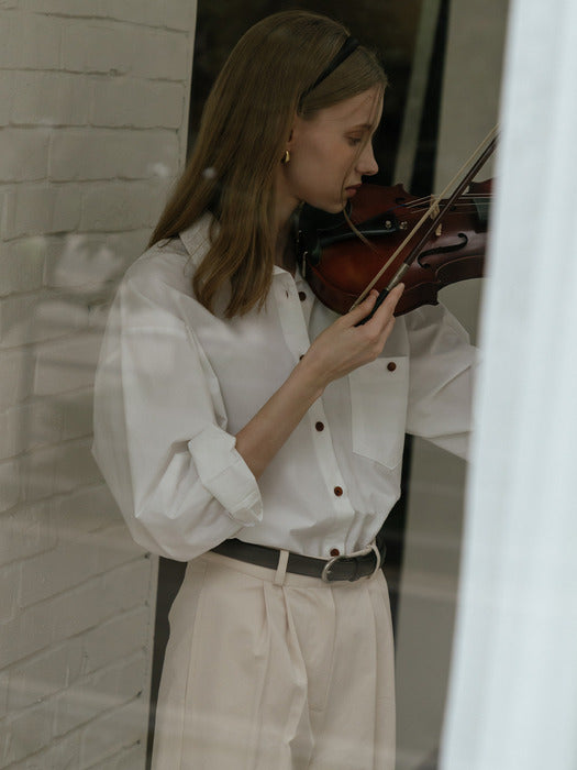 [TILLIDIE] Oversized pocket shirt[3color]