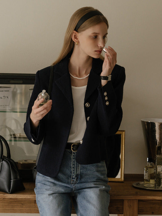 [TILLIDIE] Grace tweed jacket_Navy