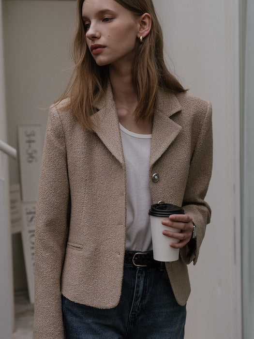 [TILLIDIE] Grace tweed jacket(Beige)
