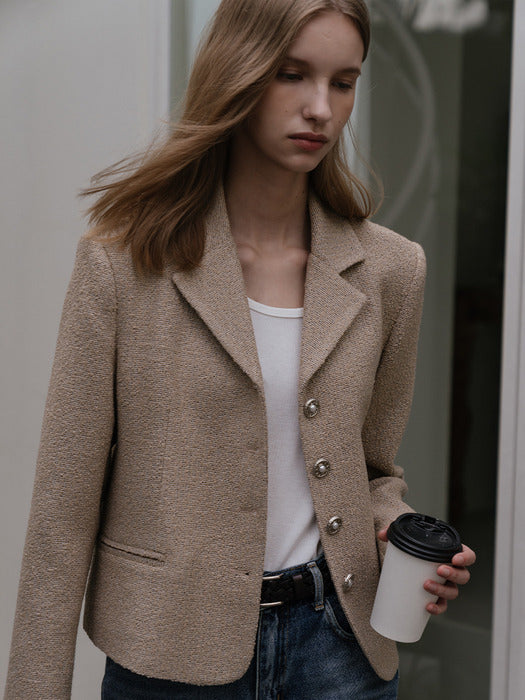 [TILLIDIE] Grace tweed jacket(Beige)