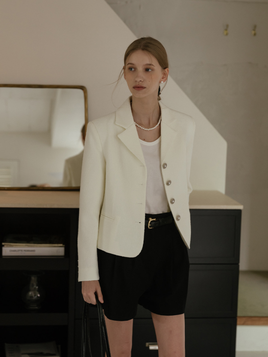[TILLIDIE] Grace tweed jacket_White