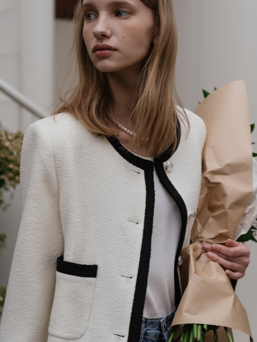 [TILLIDIE] Laura tweed jacket_Ivory