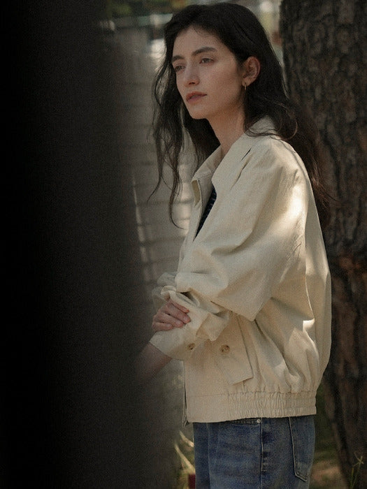 [TILLIDIE] Jeddy Bomber jacket(Ivory beige)