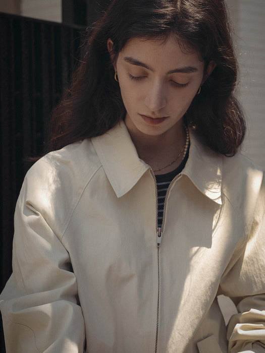 [TILLIDIE] Jeddy Bomber jacket(Ivory beige)