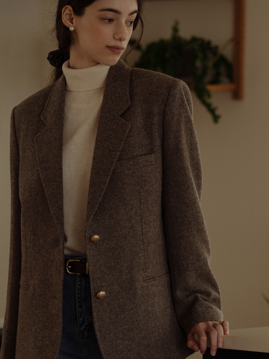 [TILLIDIE] Sandra wool jacket(Light brown)